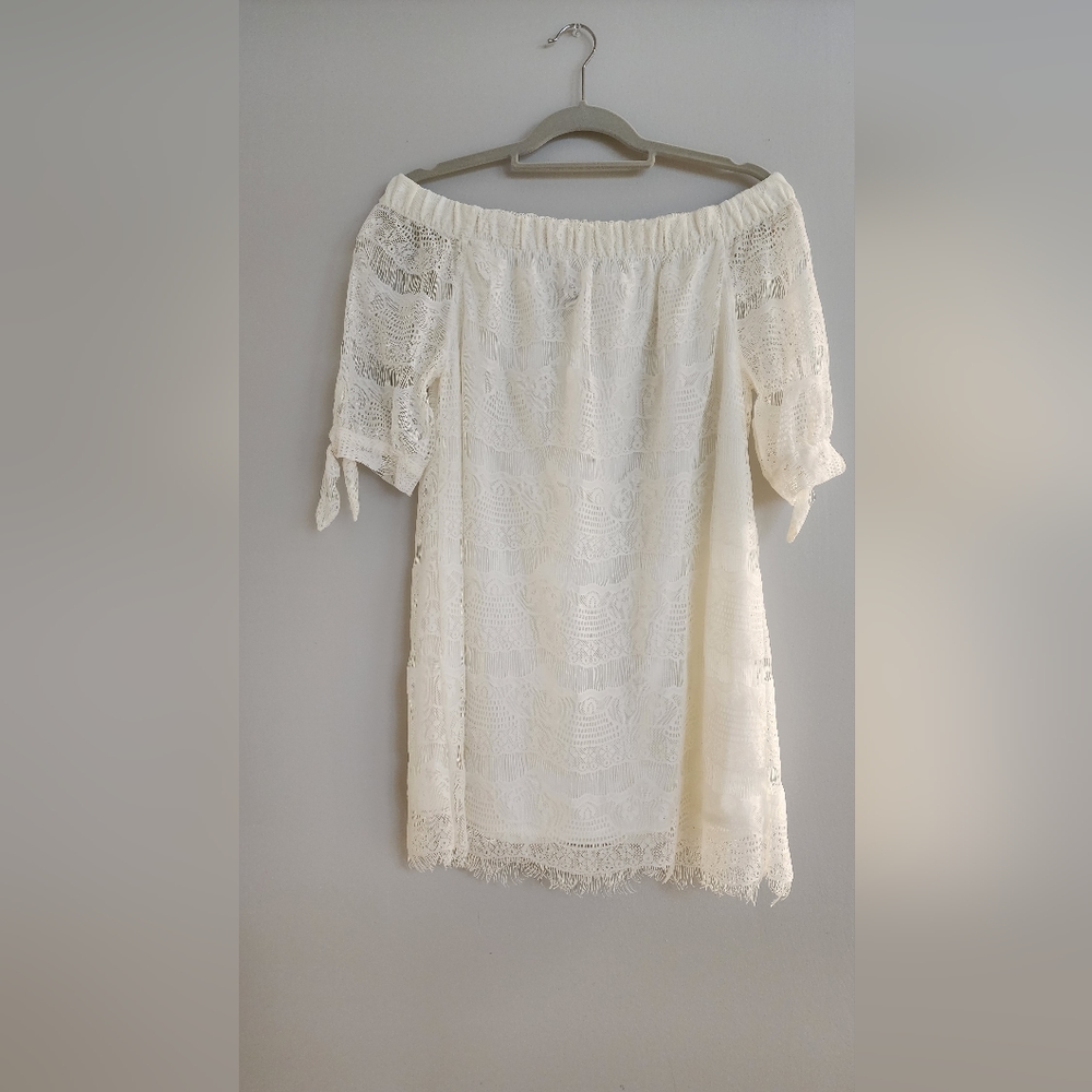 White Off the Shoulder Boho Dress